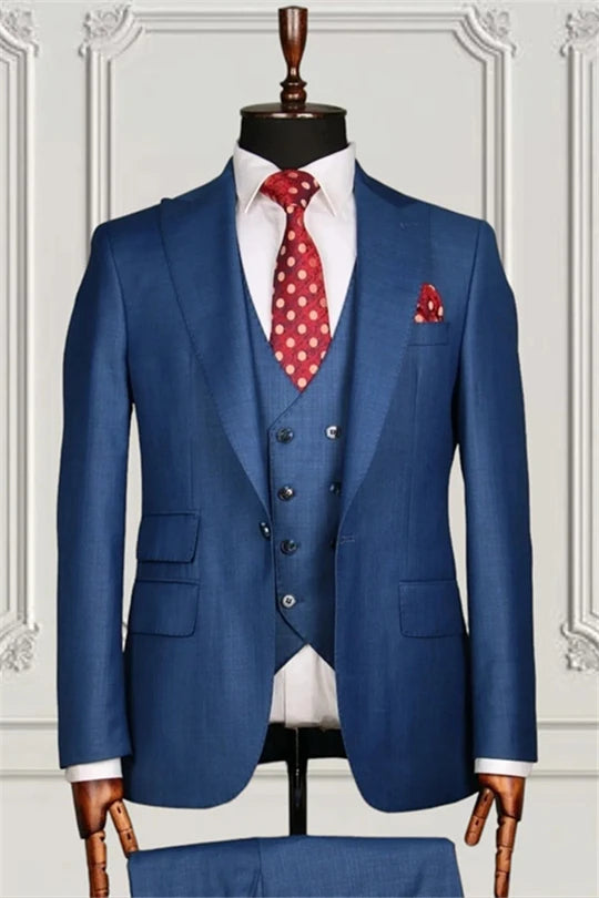 Suzhoufashion Classic Grey Blue Three Pieces Formal Business Men Suits