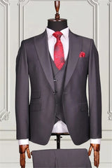 Suzhoufashion Classic Grey Single Breasted Slim Fit Men Suits