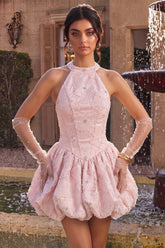 Suzhoufashion Floral Pink A-Line Beaded Short Corset Homecoming Dress