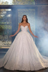 Suzhoufashion Glamorous Long A-line Straps Satin Appiques Wedding Dresses With Lace