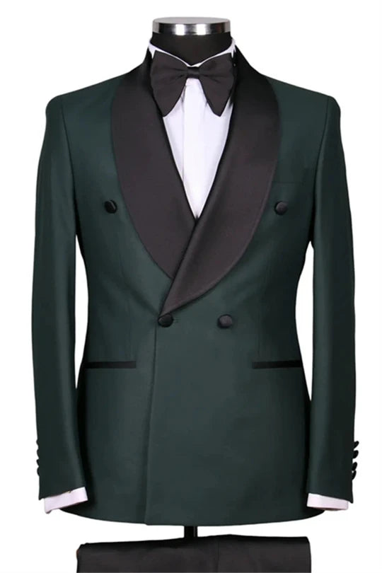 Suzhoufashion Green Bespoke Double Breasted Close Fitting Formal Men Suits