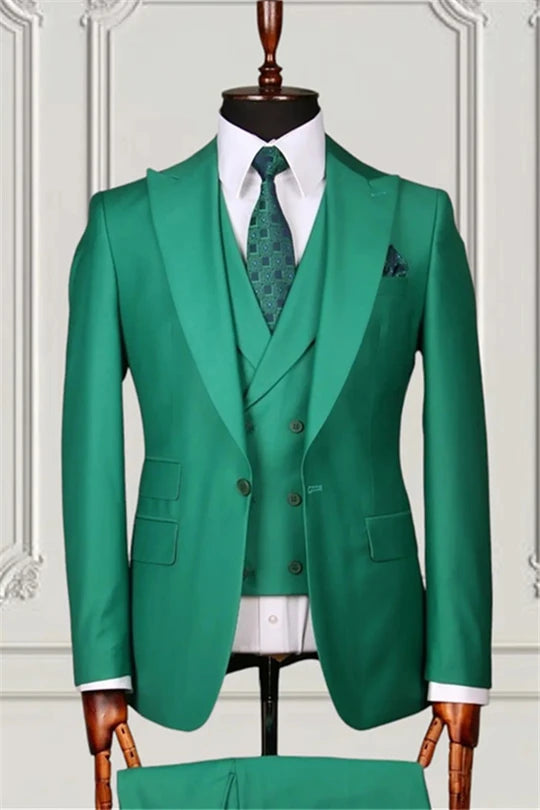 Suzhoufashion Green Three Pieces Prom Men Suits