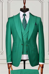 Suzhoufashion Green Three Pieces Prom Men Suits