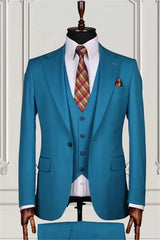 Suzhoufashion Handsome Blue Fitted Business Men Suits