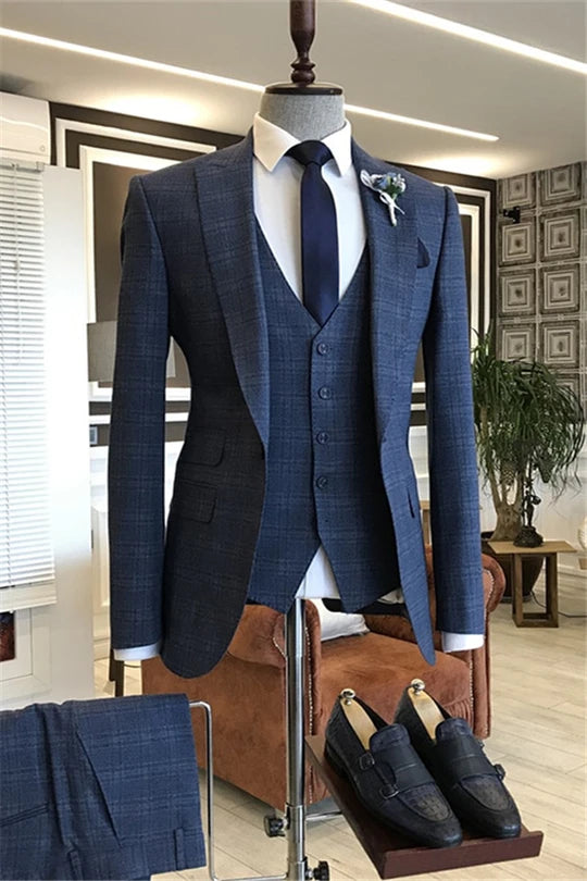 Suzhoufashion Navy Single Breasted Prom Men Suits