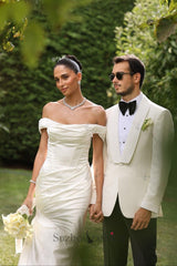 Suzhoufashion Off The Shoulder Beach Wedding Dress Satin Mermaid Bridal Gown