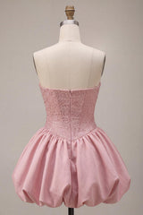 Suzhoufashion Pink Sweetheart Beaded A Line Short Corset Homecoming Dress