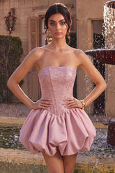 Suzhoufashion Pink Sweetheart Beaded A Line Short Corset Homecoming Dress