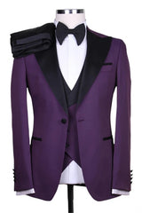 Suzhoufashion Purple Single Breasted Close Fitting Prom Men Suits