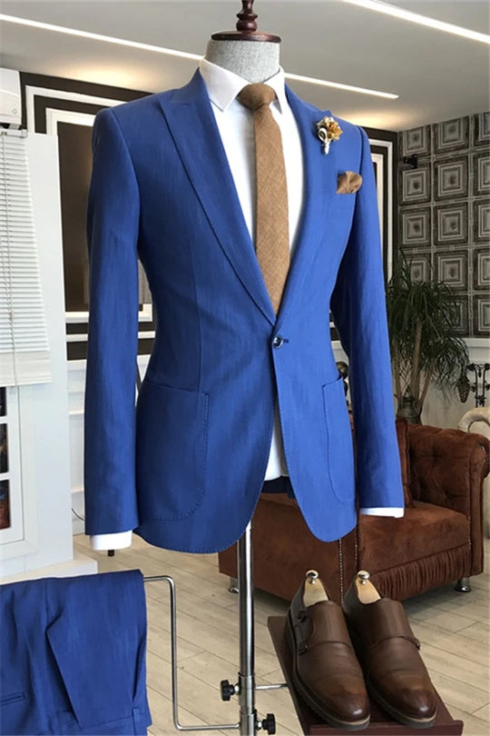 Suzhoufashion Royal Blue Single Breasted Prom Suits