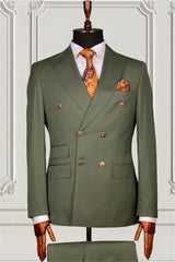 Suzhoufashion Sage Double Breasted Peaked Lapel Best Fitted Men Suits