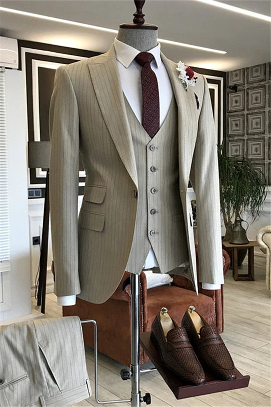 Suzhoufashion Striped Single Breasted Three Piece Prom Men Suits