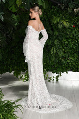 Suzhoufashion Sweetheart Beach Wedding Dress Long Sleeve Lace Sheath/Column Bridal Gown