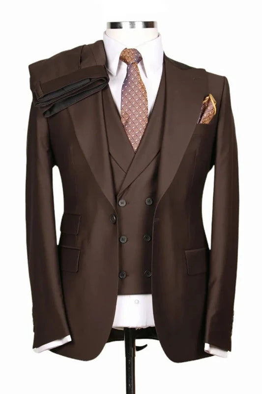 Suzhoufashion Three Pieces Peaked Lapel Business Men Suits