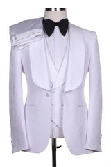 Suzhoufashion White Bespoke Shawl Lapel Wedding Men Suits