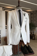 Suzhoufashion White One Button Prom Outfits For Men