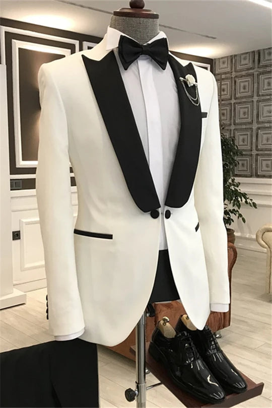 Suzhoufashion White Two Pieces Bespoke Formal Wedding Suits