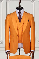 Suzhoufashion Yellow Three Pieces Slim Fit Men Suits For Business