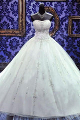 Sweetheart Beading Lace-Up Princess Dress Gorgeous Ball Gown Wedding Gown