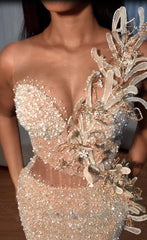 Sweetheart Mermaid Sequins Formal Dresses Long With Slit