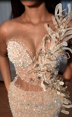 Sweetheart Mermaid Sequins Formal Dresses Long With Slit