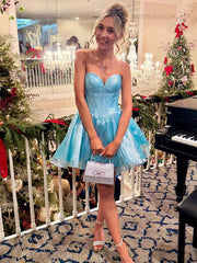 Sweetheart Strapless Tulle A-Line Homecoming Dress