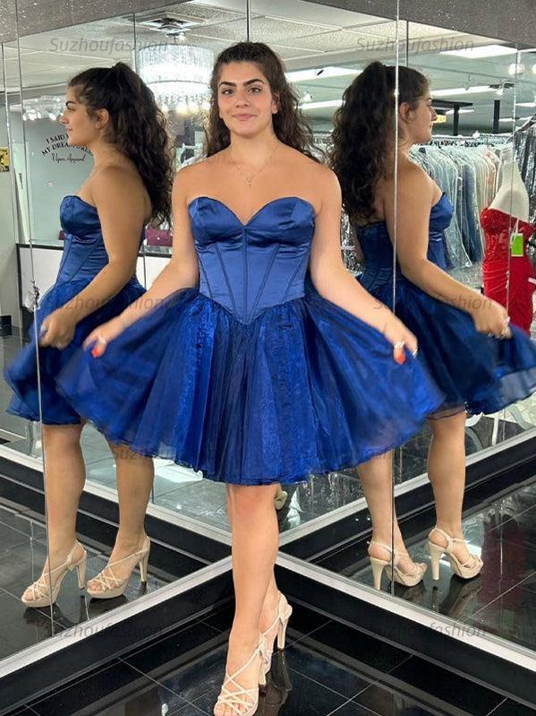 Sweetheart Strapless Tulle A-Line Homecoming Dress