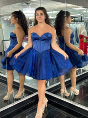 Sweetheart Strapless Tulle A-Line Homecoming Dress