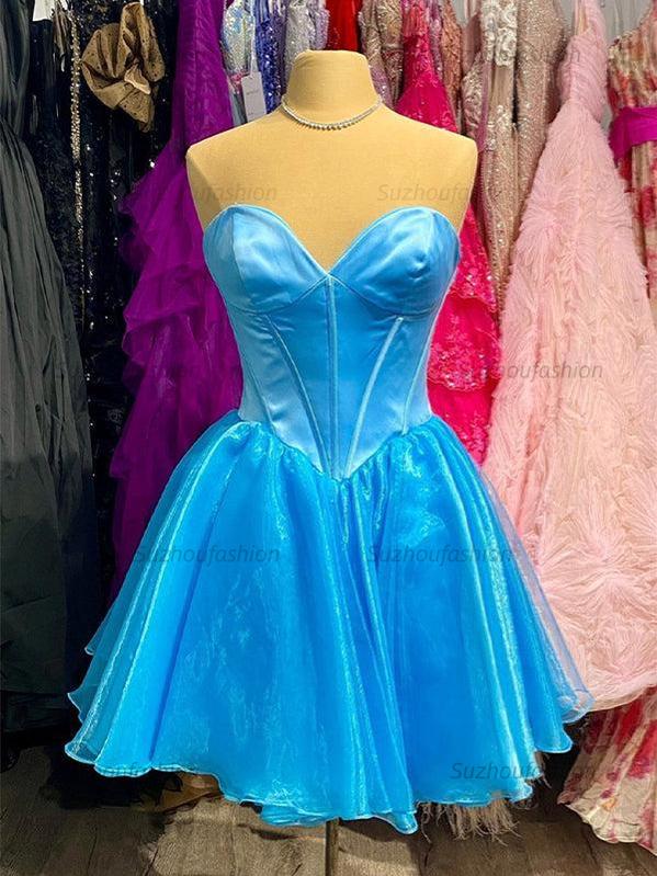 Sweetheart Strapless Tulle A-Line Homecoming Dress