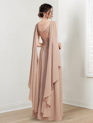 V Neck A Line Long Dress for the Mother of the Bride
