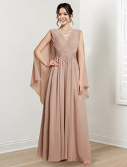 V Neck A Line Long Dress for the Mother of the Bride