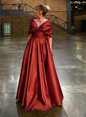 V Neck A Line Gown for the Mother of the Bride