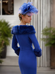 V Neck Sheath Dress with 3/4 Sleeves for the Mother of the Bride
