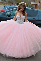 Vestido de Debutante Pink Ball Gown Wedding Dress Sweet Quinceanera Dresses with Crystals CJ0324