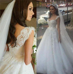 Vintage Spaghetti Strap Lace Bridal Gown A-Line Tulle Custom Made Wedding Dress