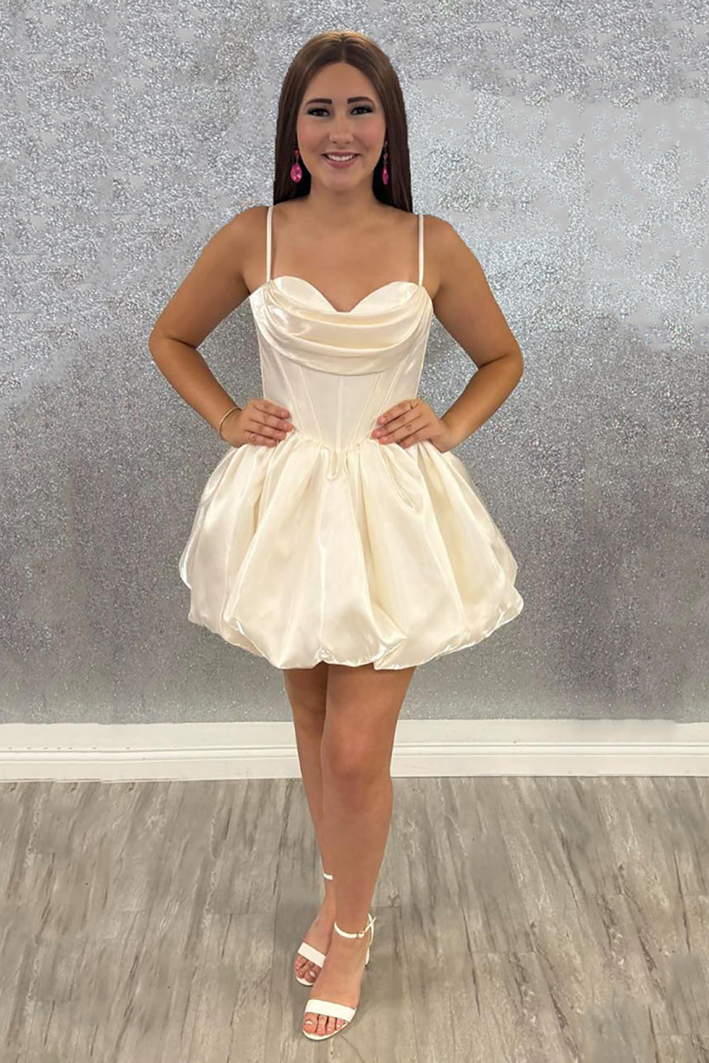 Suzhoufashion White Satin A Line Homecoming Dresses Short Corset Cocktail Dresses Suzhoufashion White Satin A Line Homecoming Dresses Short Corset Cocktail Dresses