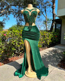 Suzhoufashion Dark Green Sweetheart Lace Mermaid Prom Party Dresses