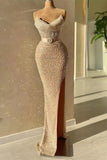 Strapless Sweetheart Mermaid Prom Dress with Long Beads and Sequins