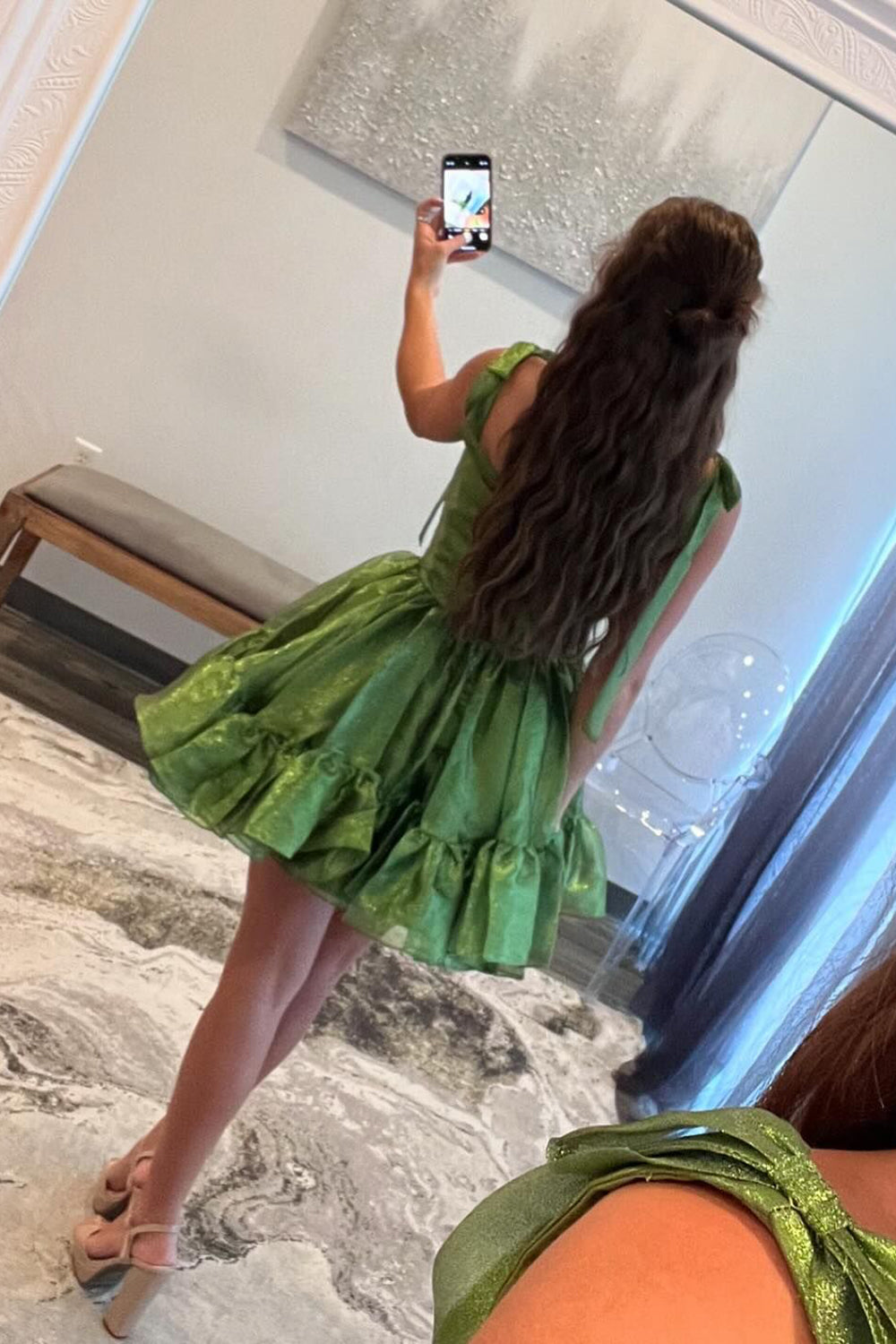 A-Line Kelly Green Homecoming Dress Short Prom Dress with Bow Suzhoufashion A-Line Kelly Green Homecoming Dress Short Prom Dress with Bow Suzhoufashion