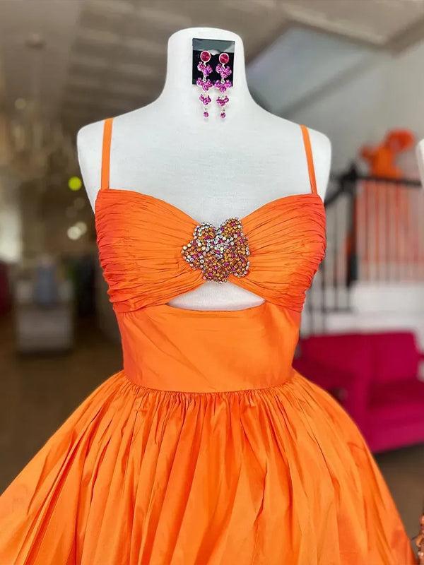 A Line Ruched Short Beaded Homecoming Dress