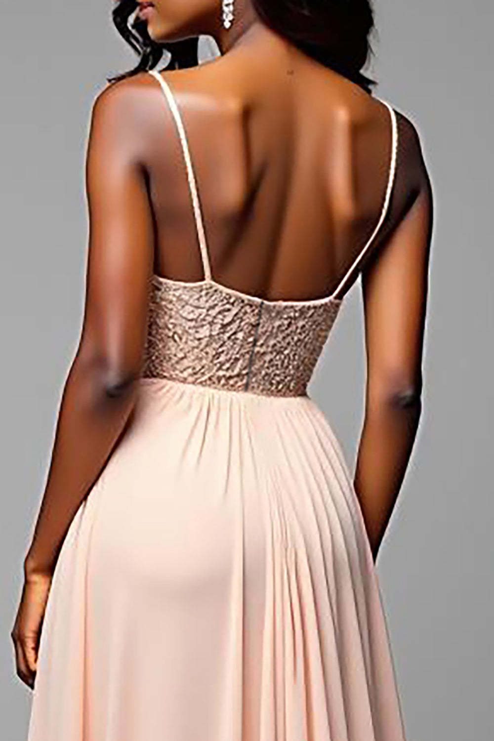 A Line Sweetheart Champagne Wedding Guest Dress Long Formal Dress