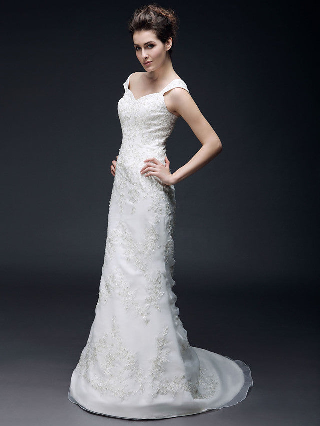 fitted lace wedding dress Vintage Lace Mermaid Wedding Dress with Sleeves
