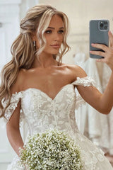 Amazing Princess Off-the-Shoulder Appliques Bridal Dresses Long On Sale