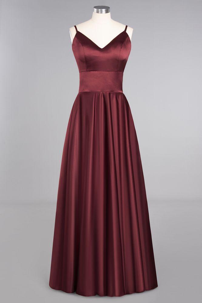 Amzing Burgundy Evening Maxi Dress Charming V-Neck Backless Wedding Party Dress