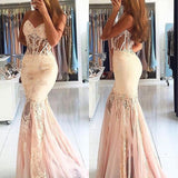 Appliques Lace Long Evening Dress Mermaid Sweetheart Stunning Prom Dress BA7225