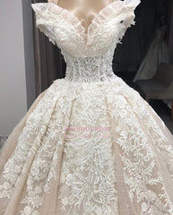Appliques Off-the-shoulder Gorgeous Ball-Gown Wedding Dresses