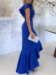 Asymmetrical One Shoulder Mermaid Trumpet Dress for the Mother of the Bride