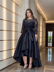 Asymmetrical Plus Size Mother of the Bride A Line Scoop Dress