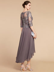 Asymmetrical Scoop A Line Mother of the Bride Dress