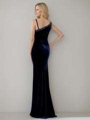 Asymmetrical Sleeveless Long Mermaid Trumpet Mother of the Bride Dress with Side Split